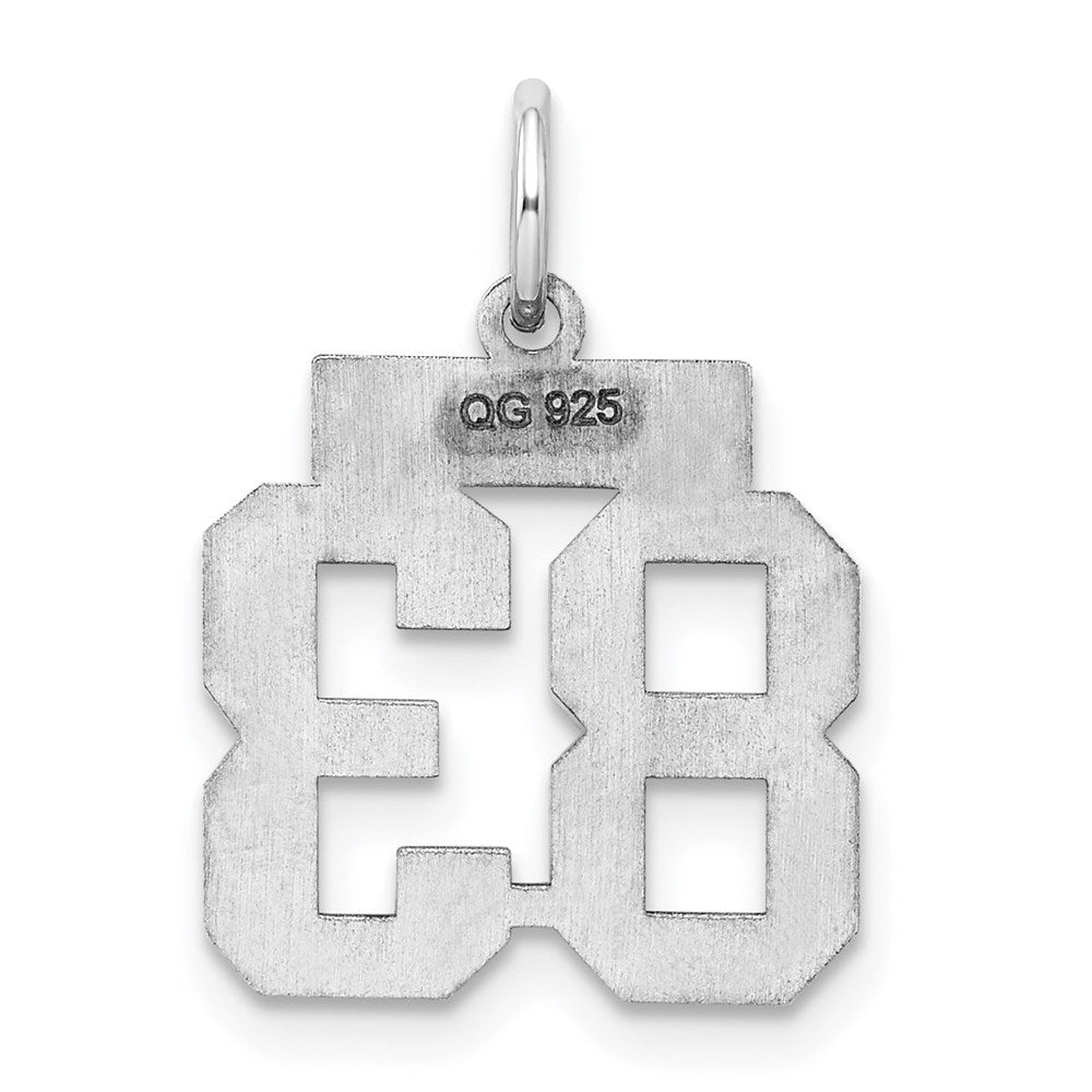 Sterlingsilber Silber/rhodiniert Satiniert Zahl 83 Charm