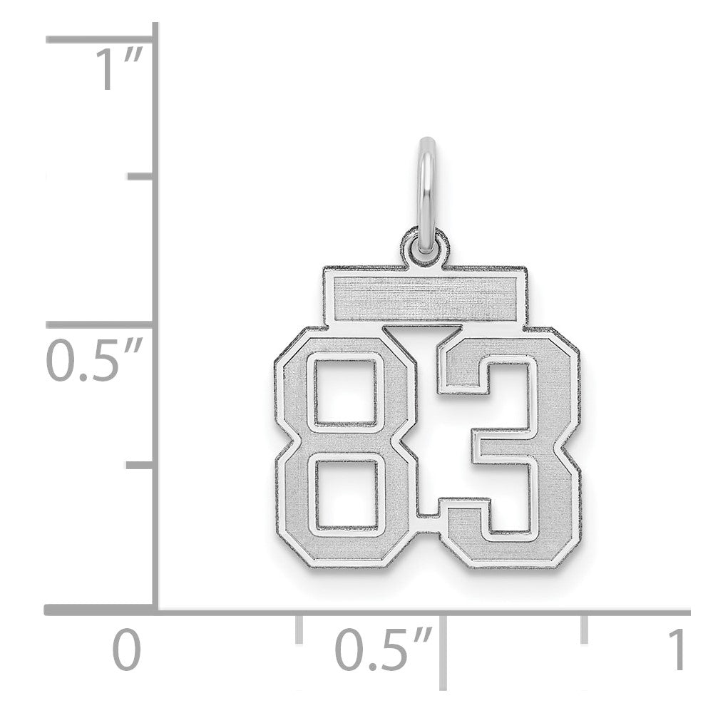 Sterlingsilber Silber/rhodiniert Satiniert Zahl 83 Charm