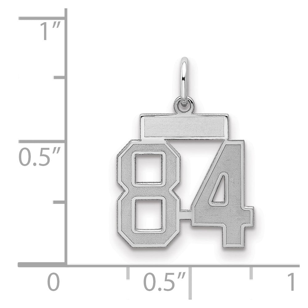 Sterlingsilber Silber/rhodiniert Satiniert Zahl 84 Charm