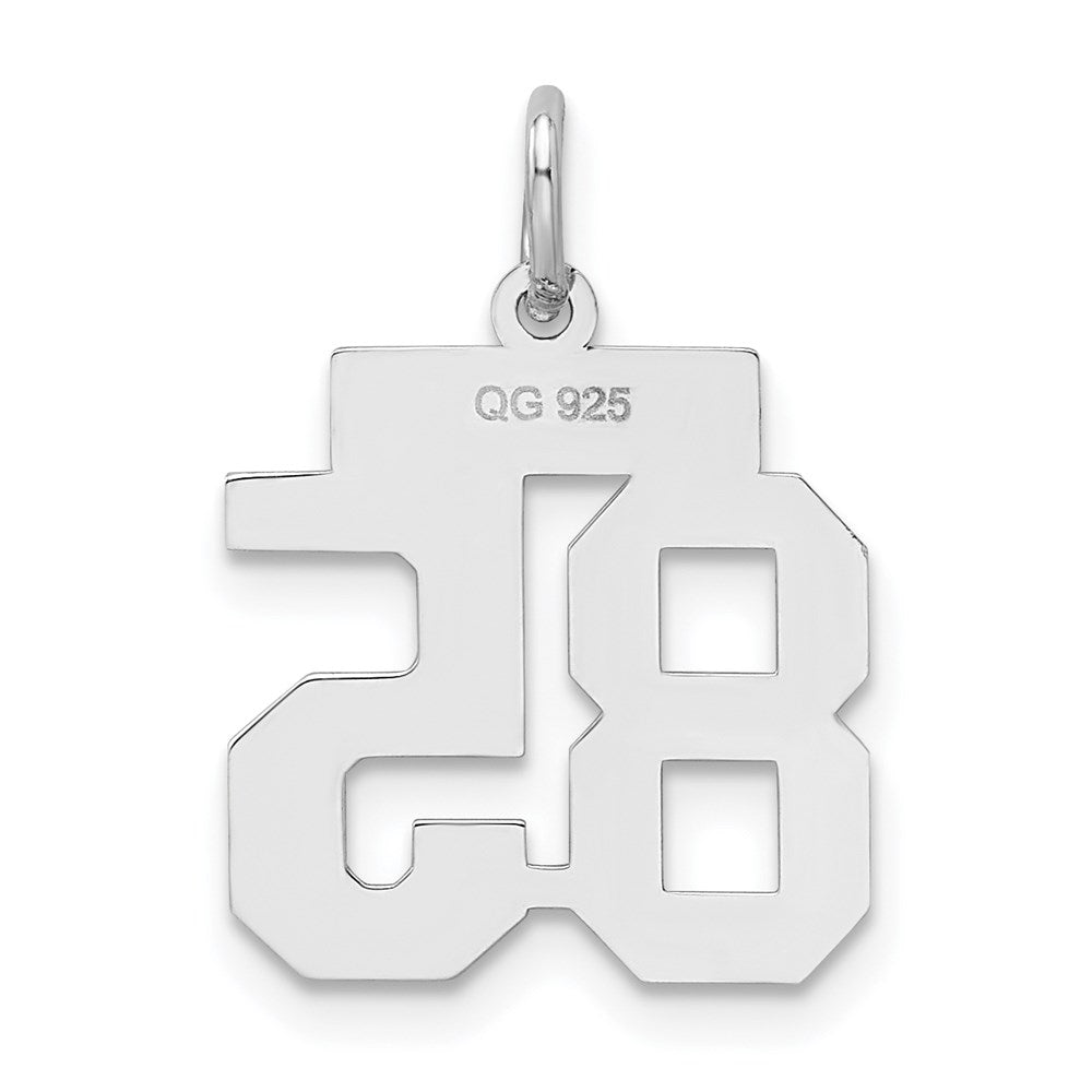 Sterlingsilber Silber/rhodiniert Satiniert Zahl 85 Charm