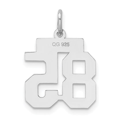 Sterlingsilber Silber/rhodiniert Satiniert Zahl 85 Charm