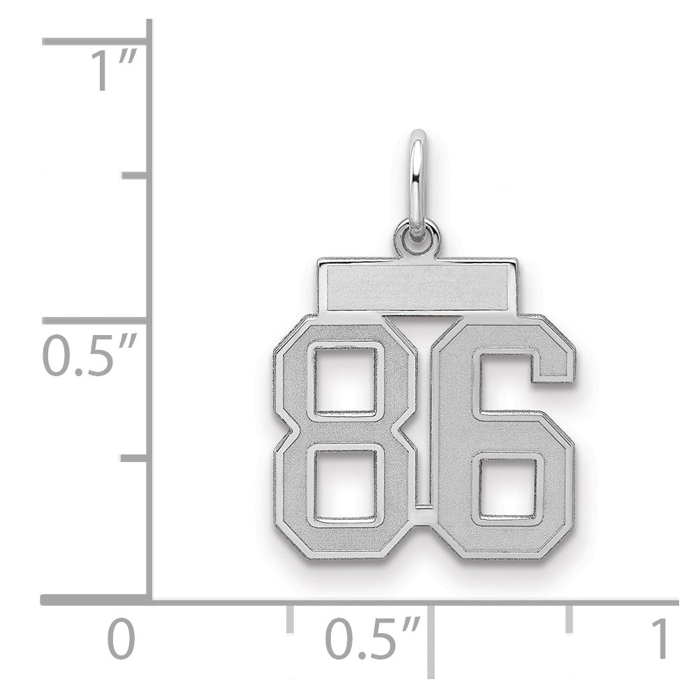 Sterlingsilber Silber/rhodiniert Satiniert Zahl 86 Charm