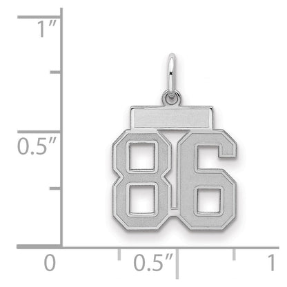 Sterlingsilber Silber/rhodiniert Satiniert Zahl 86 Charm