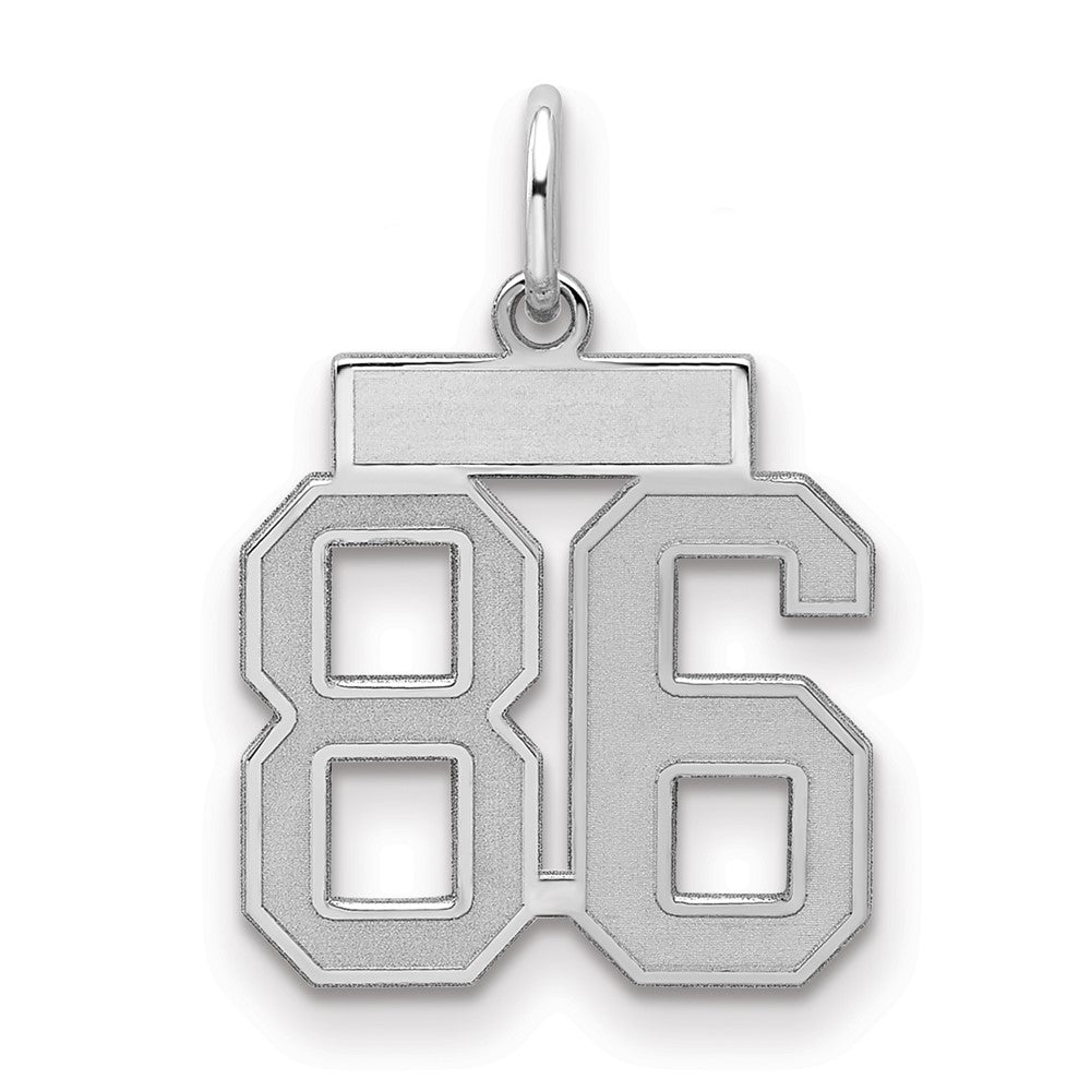 Sterlingsilber Silber/rhodiniert Satiniert Zahl 86 Charm