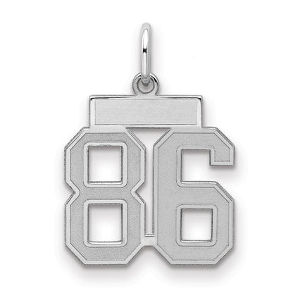 Sterlingsilber Silber/rhodiniert Satiniert Zahl 86 Charm