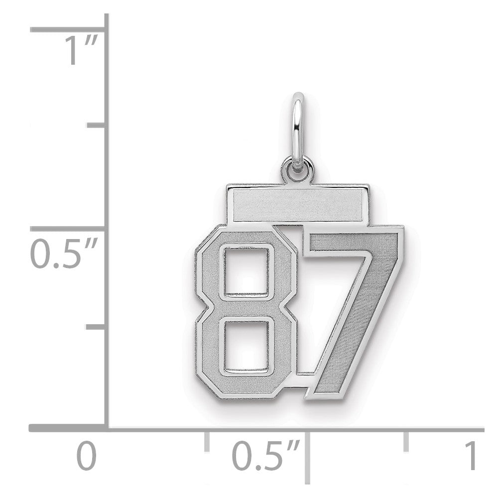 Sterlingsilber Silber/rhodiniert Satiniert Zahl 87 Charm