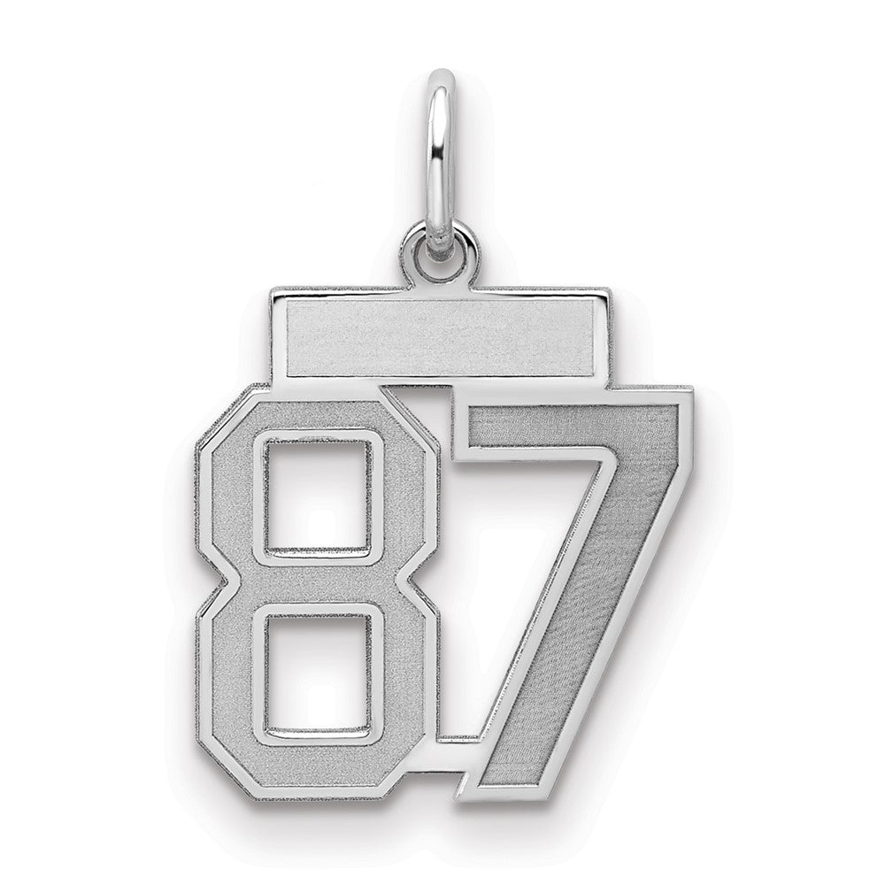 Sterlingsilber Silber/rhodiniert Satiniert Zahl 87 Charm