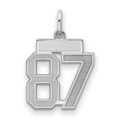 Sterlingsilber Silber/rhodiniert Satiniert Zahl 87 Charm