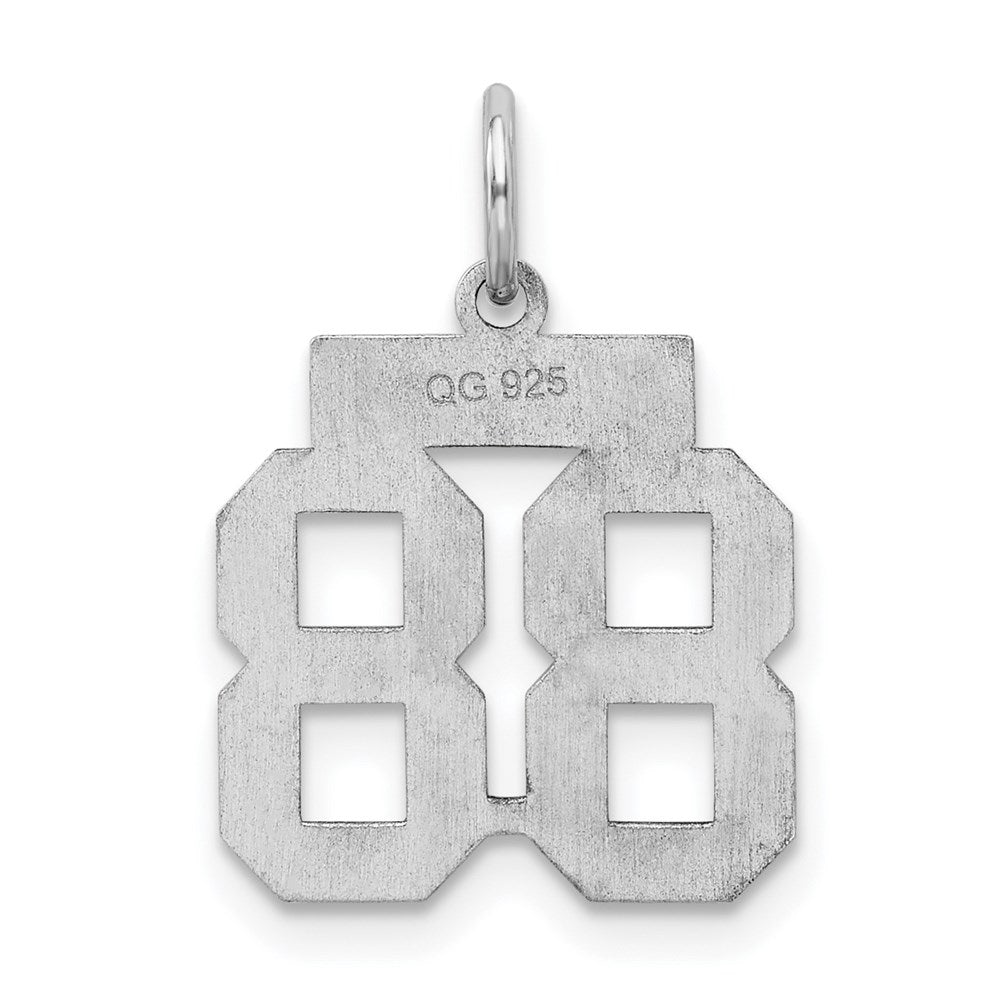 Sterlingsilber Silber/rhodiniert Satiniert Zahl 88 Charm