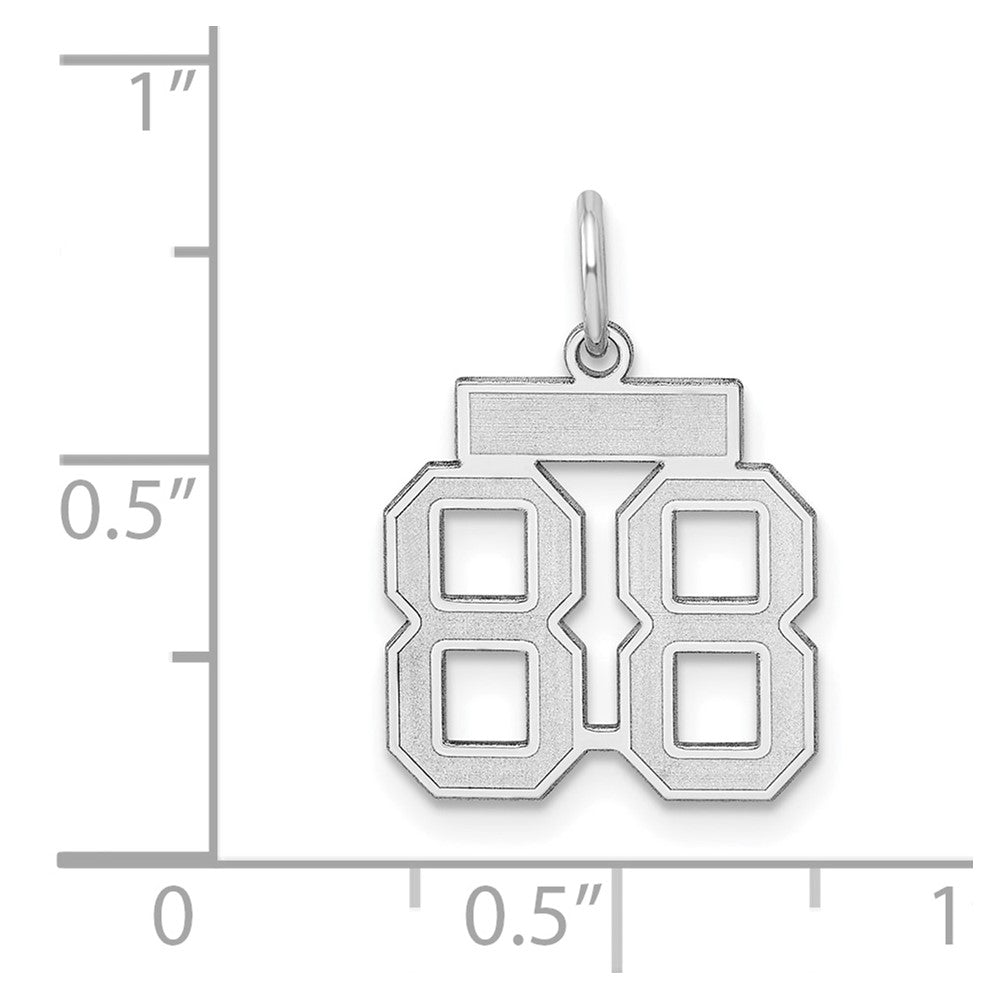 Sterlingsilber Silber/rhodiniert Satiniert Zahl 88 Charm