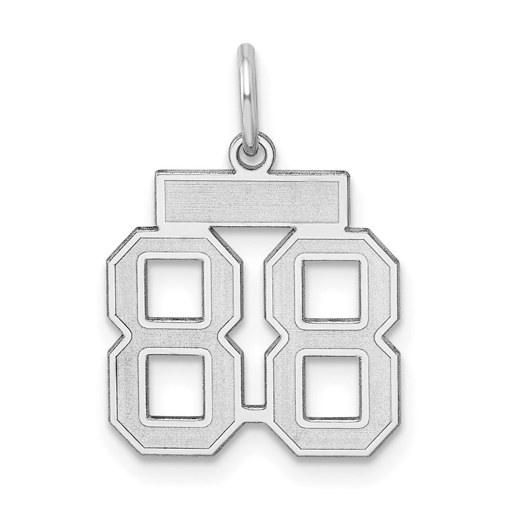 Sterlingsilber Silber/rhodiniert Satiniert Zahl 88 Charm
