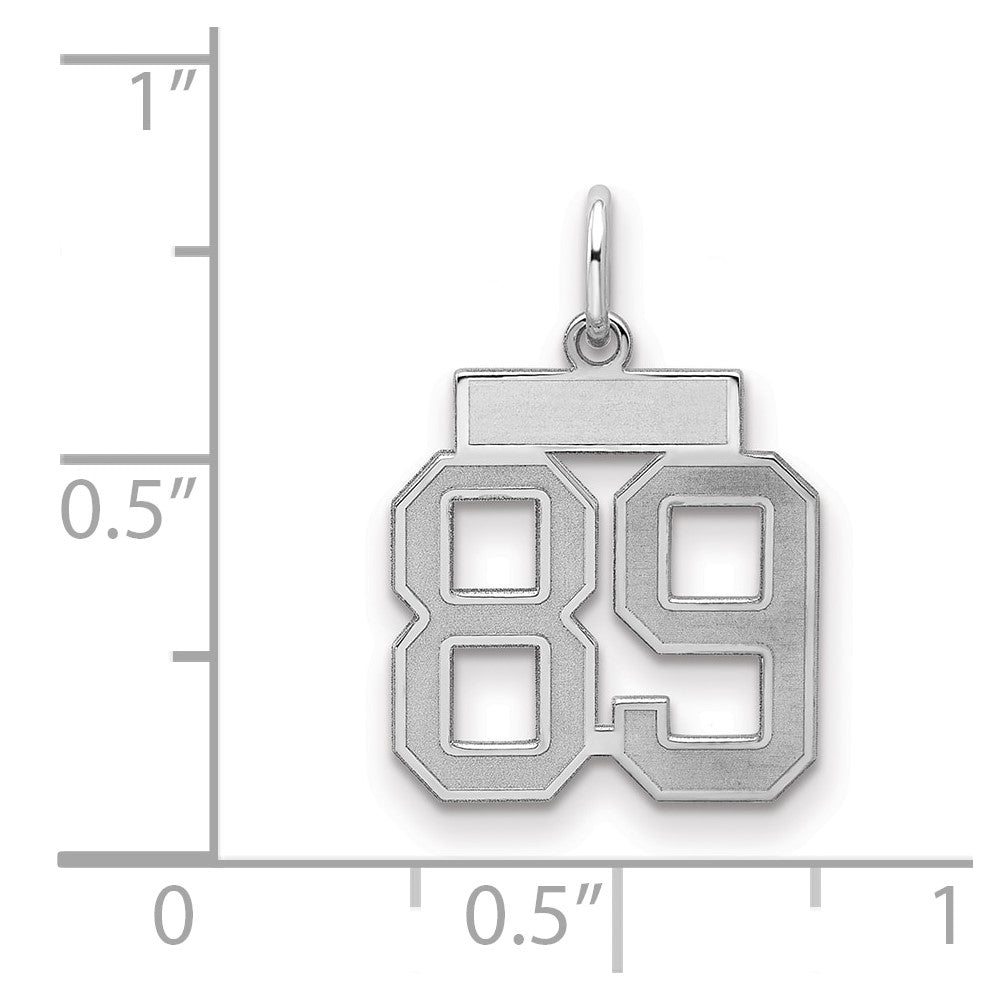 Sterlingsilber Silber/rhodiniert Satiniert Zahl 89 Charm