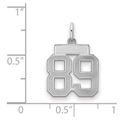 Sterlingsilber Silber/rhodiniert Satiniert Zahl 89 Charm