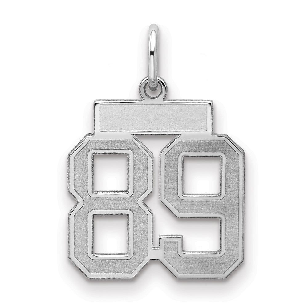 Sterlingsilber Silber/rhodiniert Satiniert Zahl 89 Charm