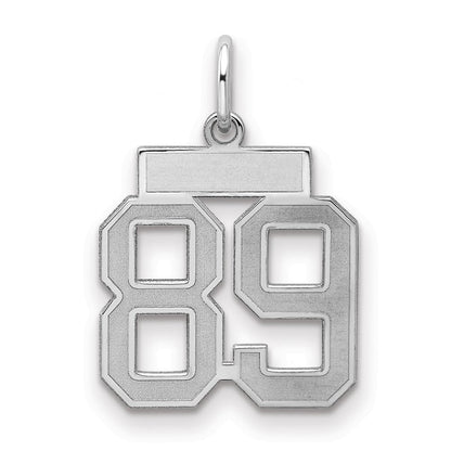 Sterlingsilber Silber/rhodiniert Satiniert Zahl 89 Charm