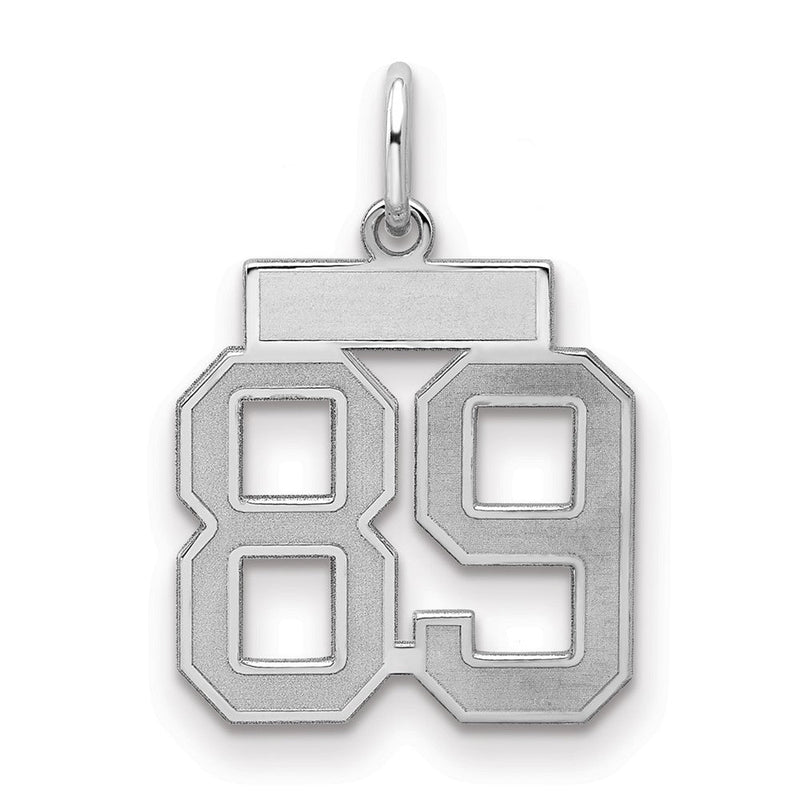 Sterlingsilber Silber/rhodiniert Satiniert Zahl 89 Charm