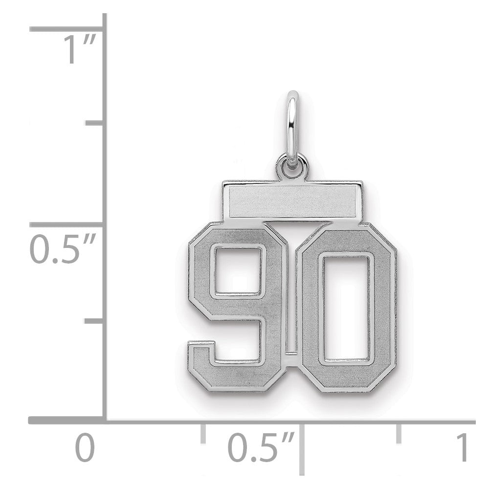 Sterlingsilber Silber/rhodiniert Satiniert Zahl 90 Charm
