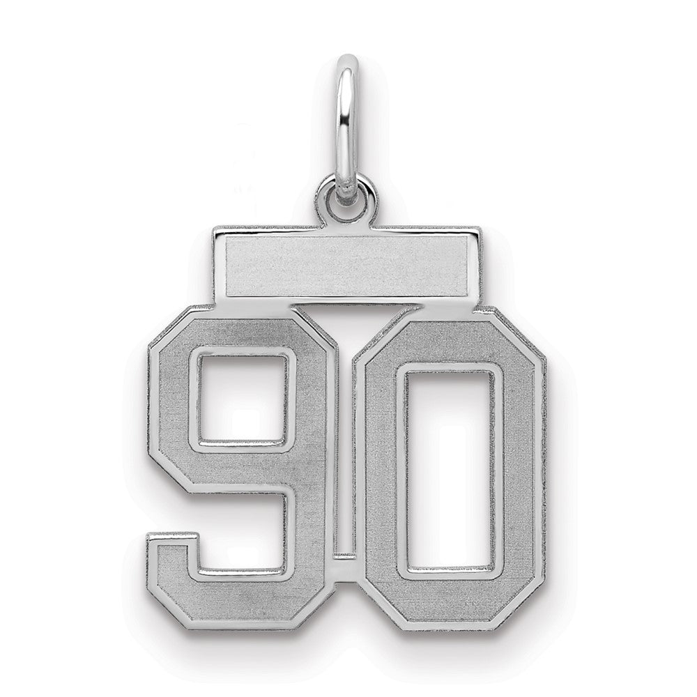 Sterlingsilber Silber/rhodiniert Satiniert Zahl 90 Charm