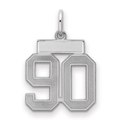 Sterlingsilber Silber/rhodiniert Satiniert Zahl 90 Charm