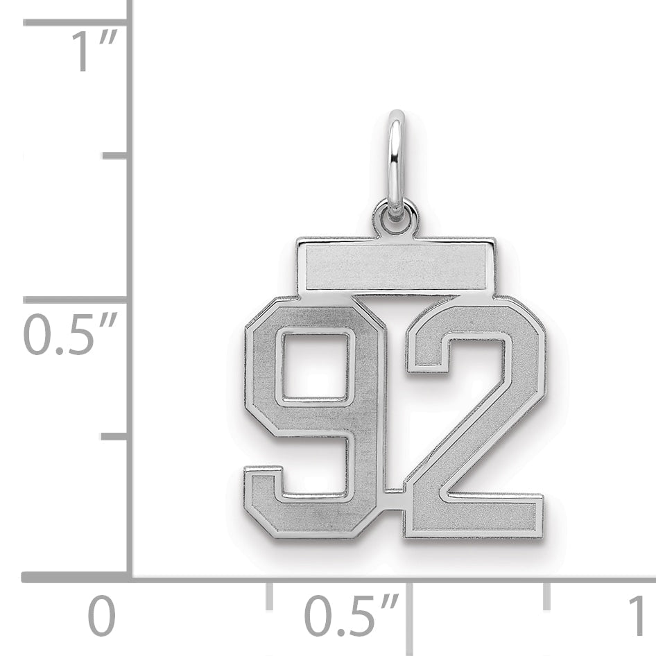 Sterlingsilber Silber/rhodiniert Satiniert Zahl 92 Charm