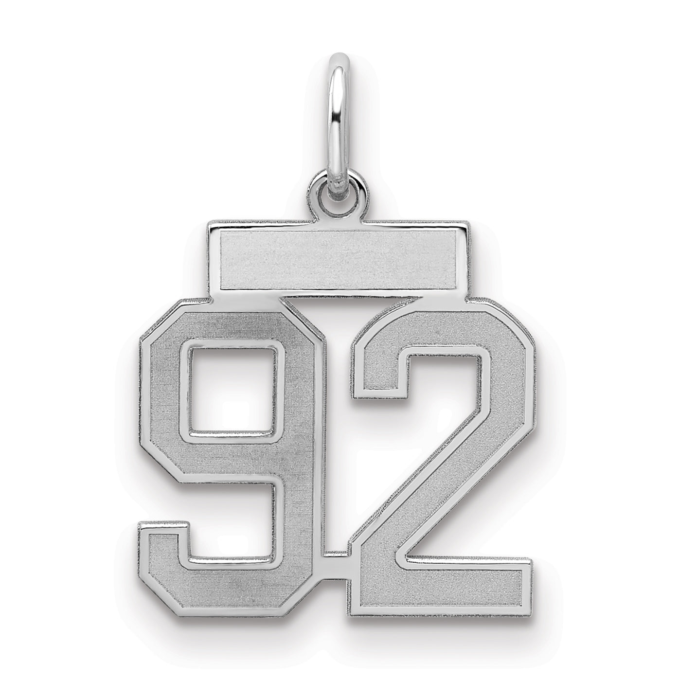 Sterlingsilber Silber/rhodiniert Satiniert Zahl 92 Charm