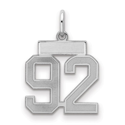 Sterlingsilber Silber/rhodiniert Satiniert Zahl 92 Charm
