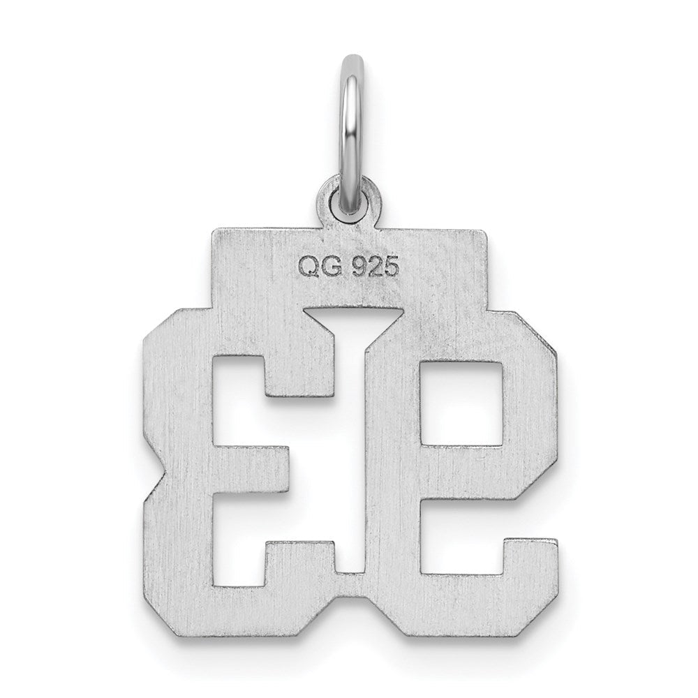 Sterlingsilber Silber/rhodiniert Satiniert Zahl 93 Charm