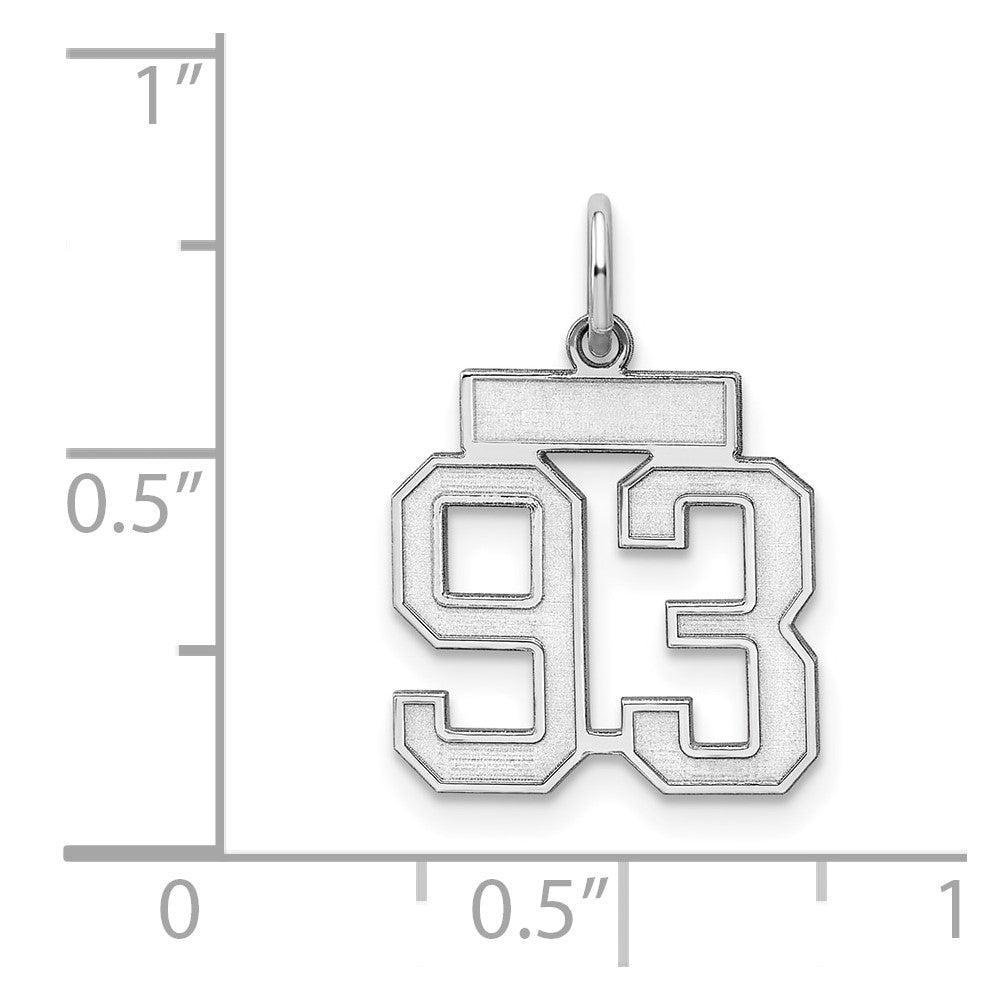 Sterlingsilber Silber/rhodiniert Satiniert Zahl 93 Charm