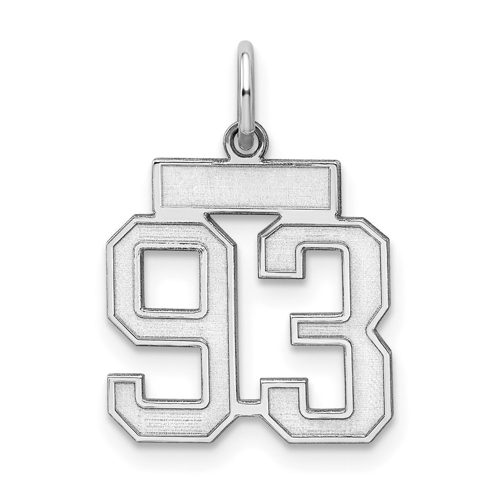 Sterlingsilber Silber/rhodiniert Satiniert Zahl 93 Charm