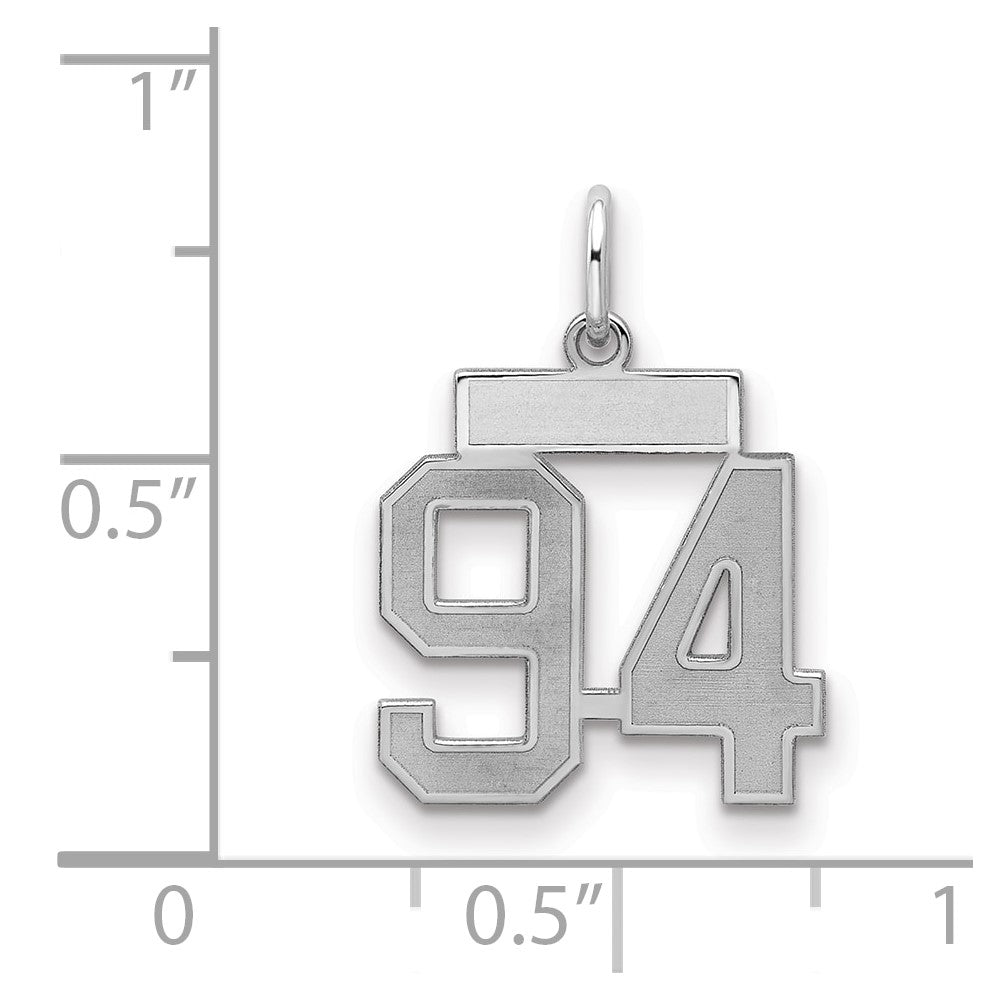 Sterlingsilber Silber/rhodiniert Satiniert Zahl 94 Charm