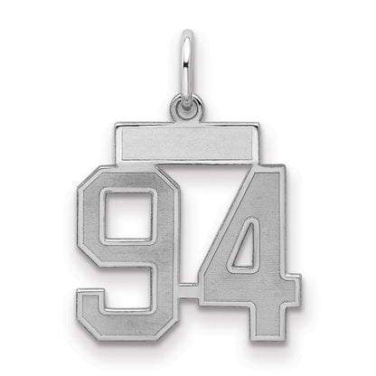 Sterlingsilber Silber/rhodiniert Satiniert Zahl 94 Charm
