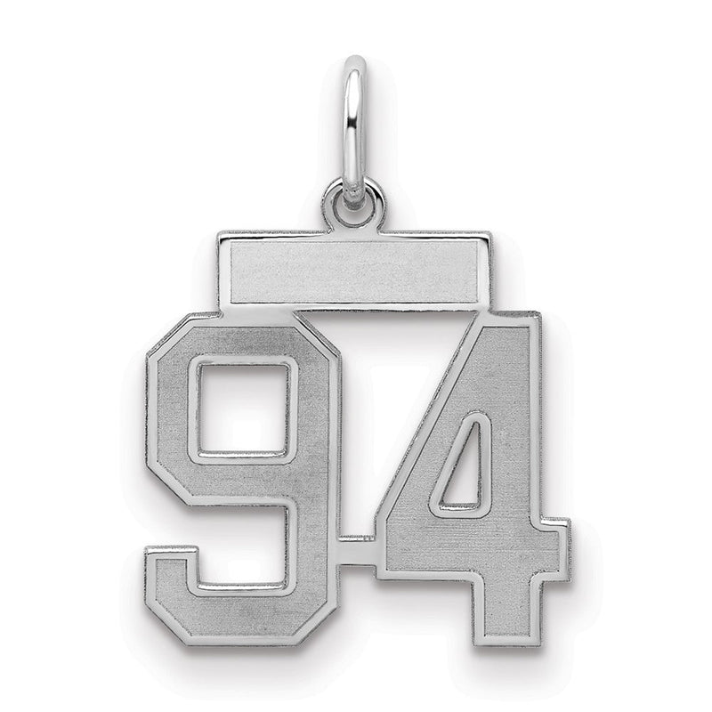 Sterlingsilber Silber/rhodiniert Satiniert Zahl 94 Charm