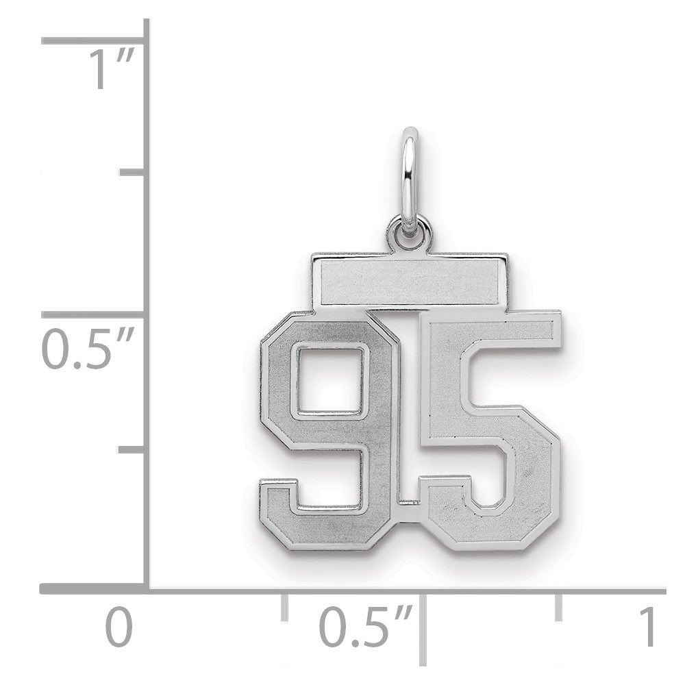 Sterlingsilber Silber/rhodiniert Satiniert Zahl 95 Charm