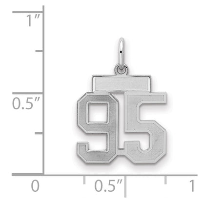 Sterlingsilber Silber/rhodiniert Satiniert Zahl 95 Charm