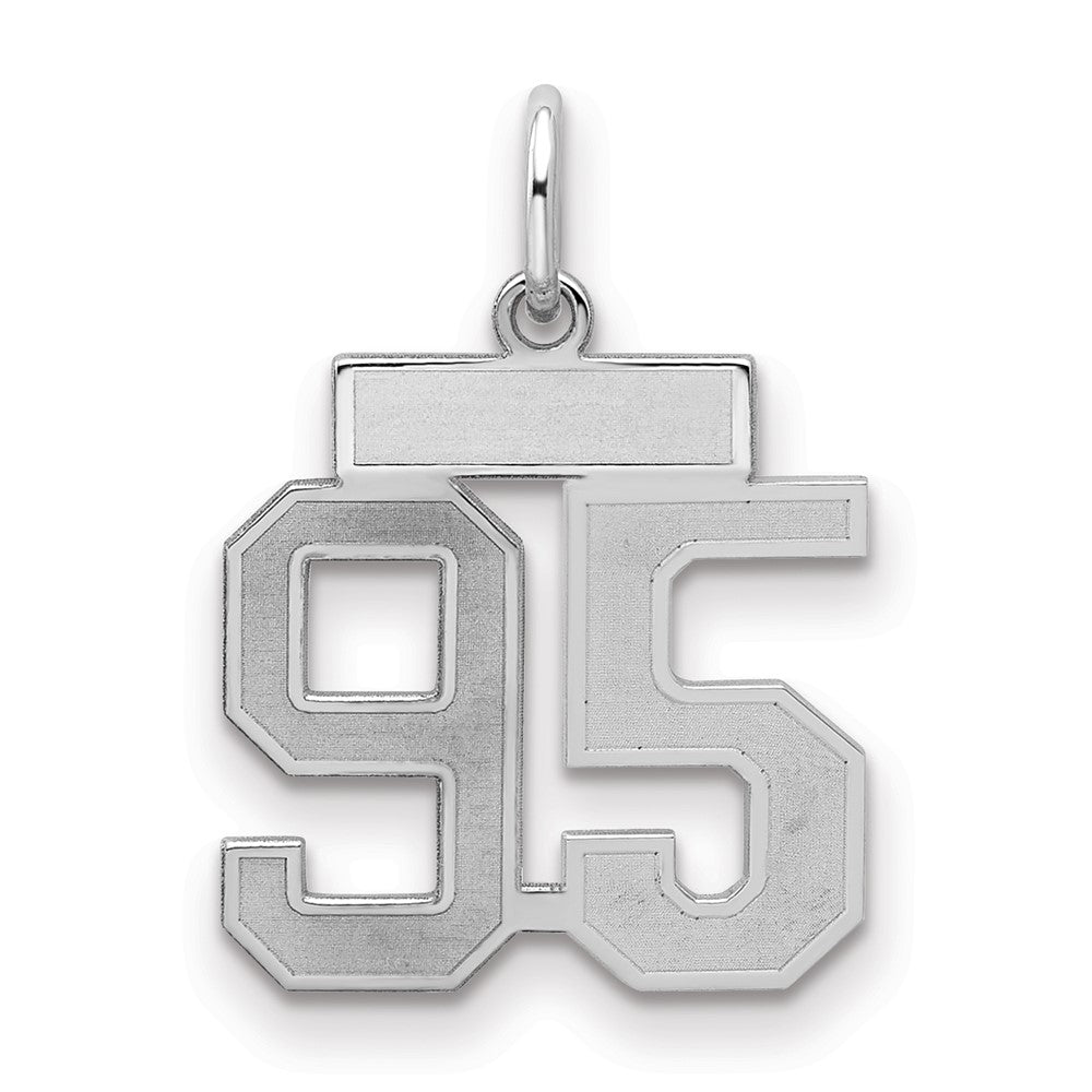 Sterlingsilber Silber/rhodiniert Satiniert Zahl 95 Charm
