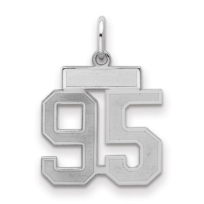 Sterlingsilber Silber/rhodiniert Satiniert Zahl 95 Charm
