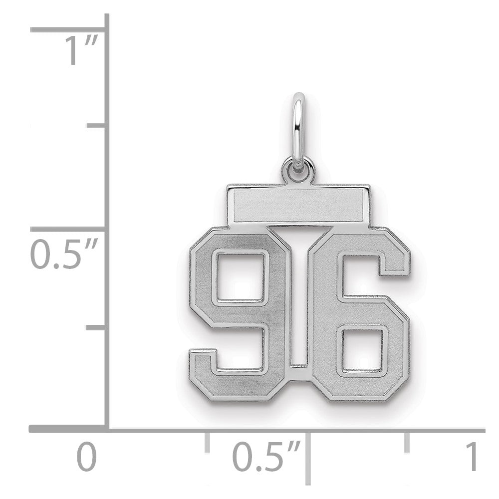Sterlingsilber Silber/rhodiniert Satiniert Zahl 96 Charm