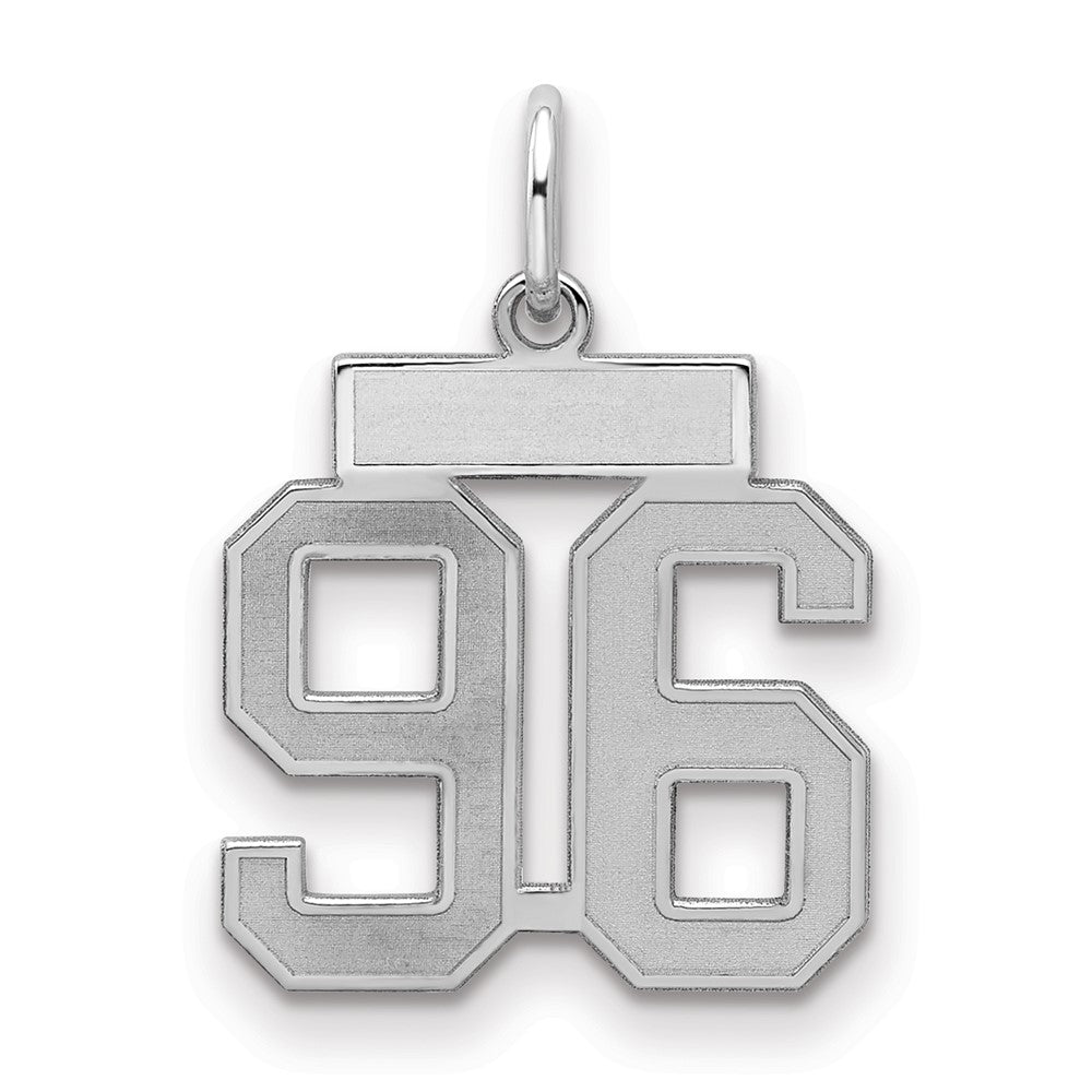 Sterlingsilber Silber/rhodiniert Satiniert Zahl 96 Charm