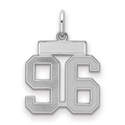 Sterlingsilber Silber/rhodiniert Satiniert Zahl 96 Charm