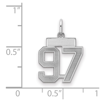 Sterlingsilber Silber/rhodiniert Satiniert Zahl 97 Charm