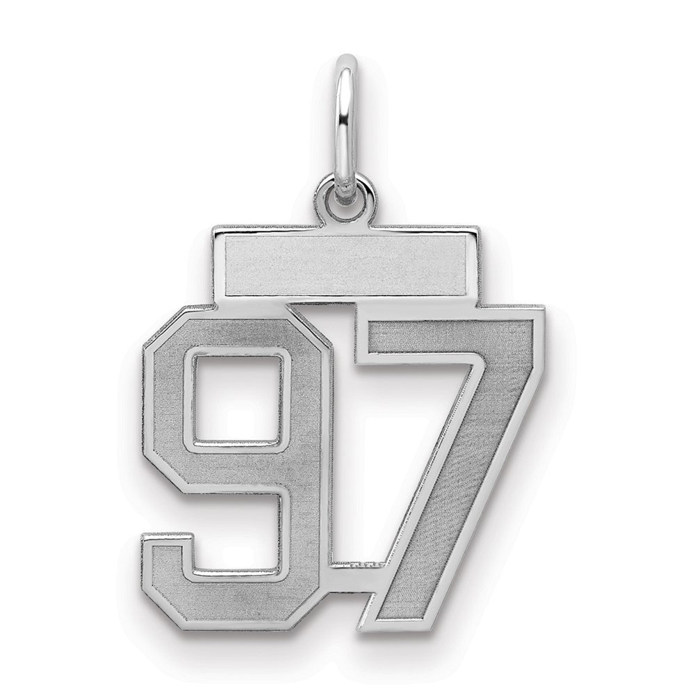 Sterlingsilber Silber/rhodiniert Satiniert Zahl 97 Charm