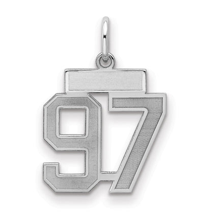 Sterlingsilber Silber/rhodiniert Satiniert Zahl 97 Charm