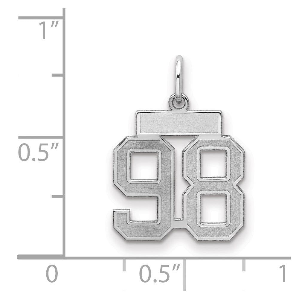 Sterlingsilber Silber/rhodiniert Satiniert Zahl 98 Charm