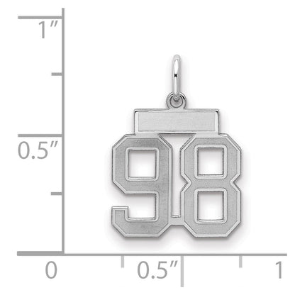 Sterlingsilber Silber/rhodiniert Satiniert Zahl 98 Charm