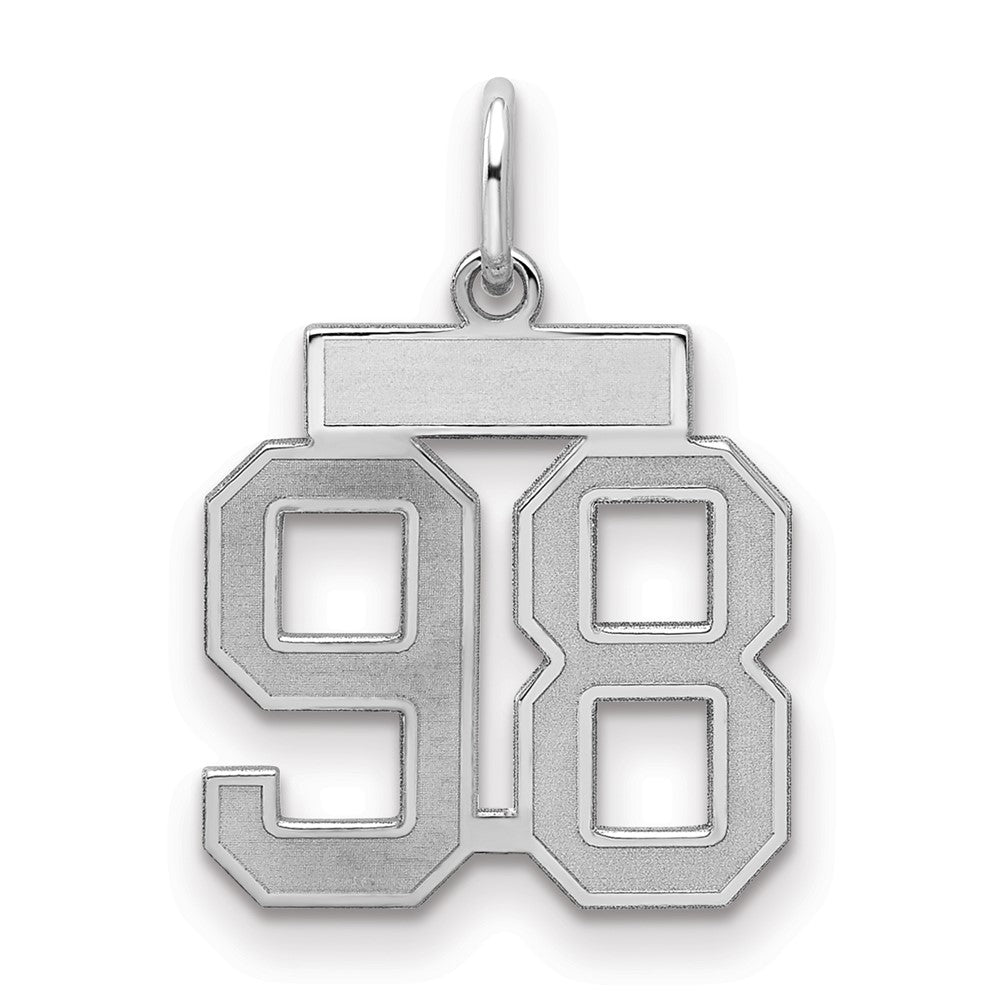 Sterlingsilber Silber/rhodiniert Satiniert Zahl 98 Charm