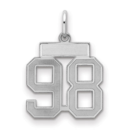 Sterlingsilber Silber/rhodiniert Satiniert Zahl 98 Charm