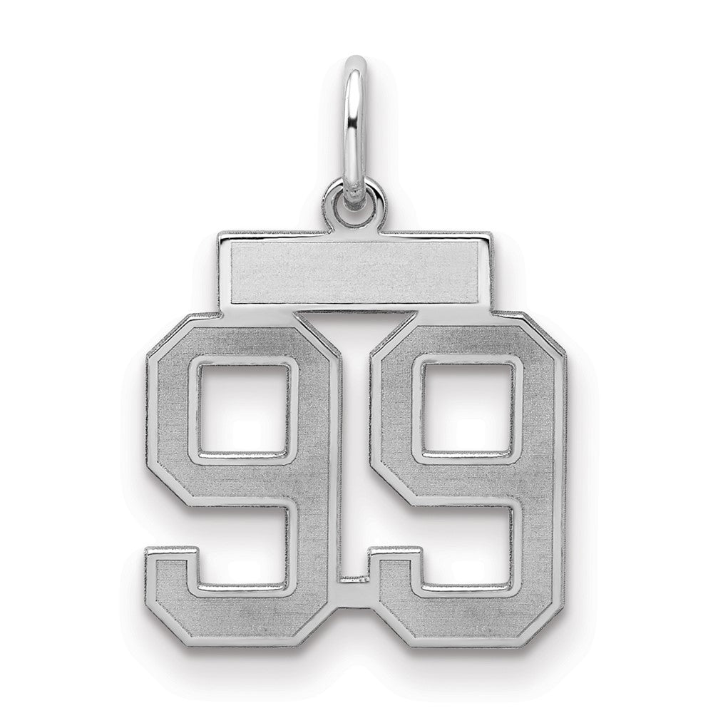 Sterlingsilber Silber/rhodiniert Satiniert Zahl 99 Charm