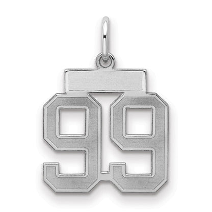 Sterlingsilber Silber/rhodiniert Satiniert Zahl 99 Charm