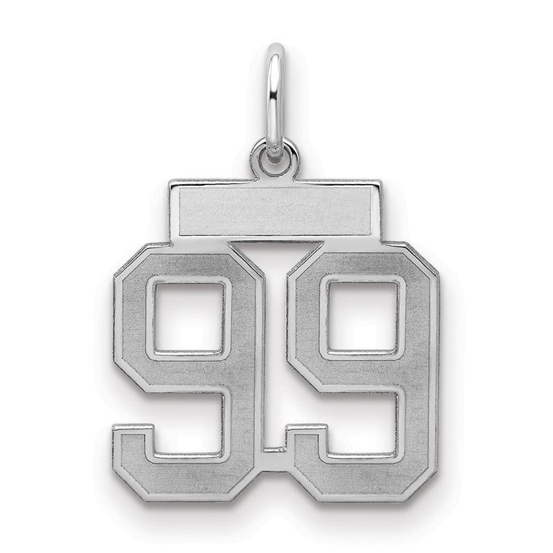 Sterlingsilber Silber/rhodiniert Satiniert Zahl 99 Charm