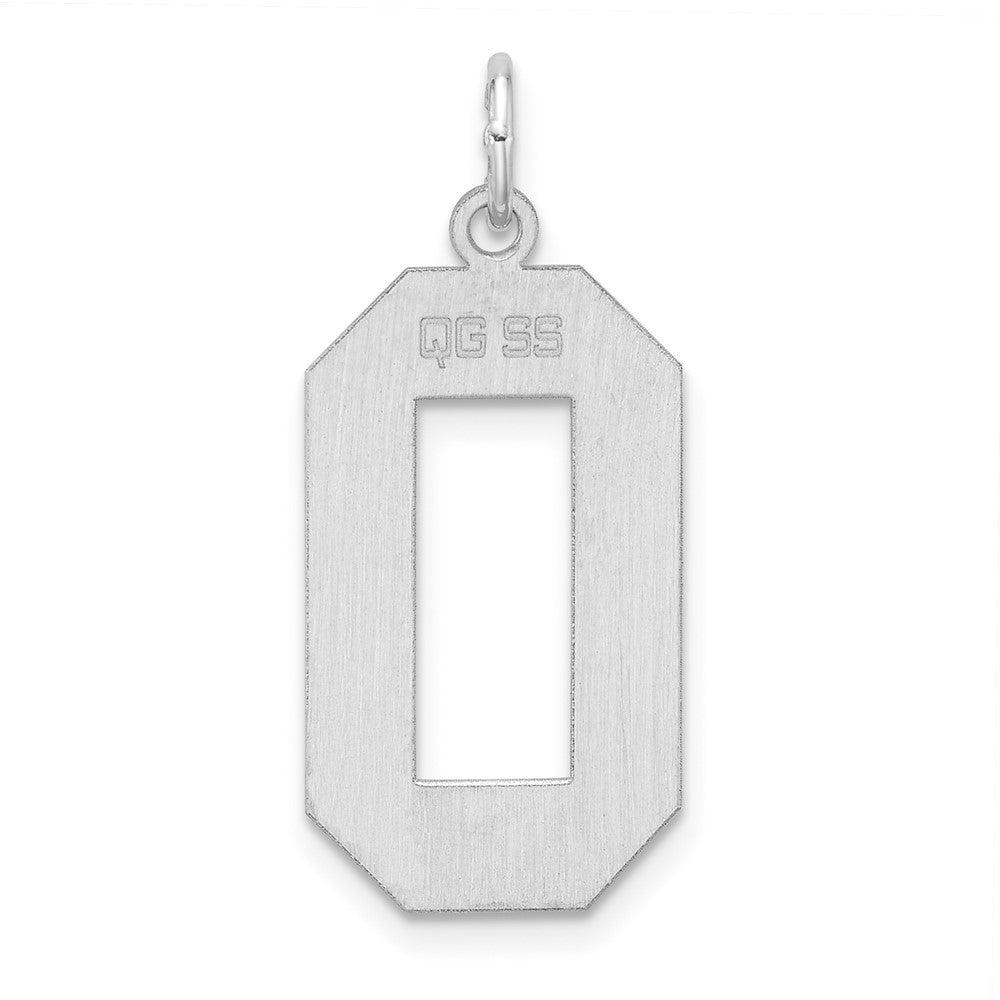 Sterlingsilber /rhodiniert Poliert Zahl 0 Charm